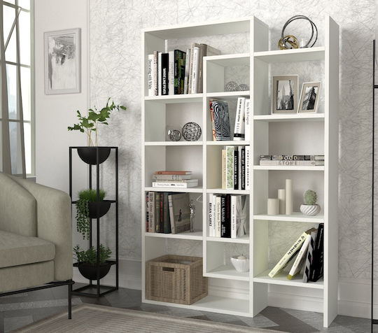 Bibliotecă Geo Whitespace Alb 94.2x22x139.5 cm