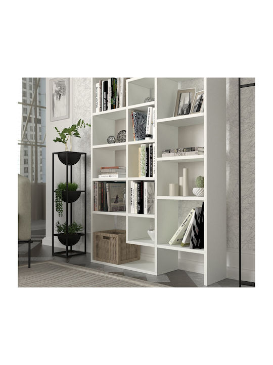 Bibliotecă Geo Whitespace Alb 94.2x22x139.5 cm
