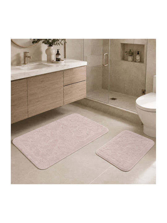 Tropik Home Set Covoare De Baie Din Bumbac LJD27752 Roz 2 Bucăți