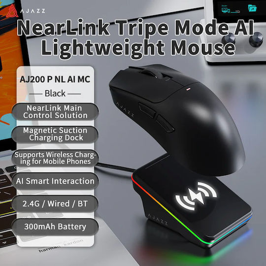 Ajazz AJ200 NL AI MC Wireless Gaming Mouse 24000 DPI Black