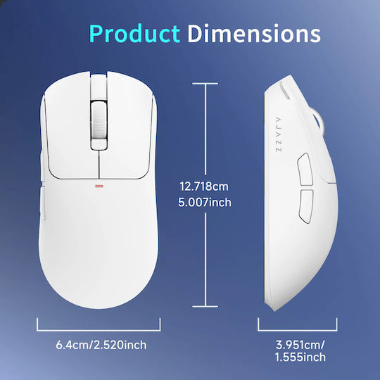 Ajazz AJ200 NL AI MC Mouse de Gaming Wireless 24000 DPI Alb