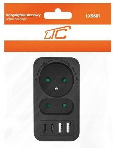 LTC Πολύπριζο με USB-A και 2 USB-C