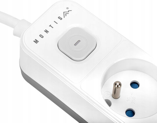 Montis Power Strip 3 Sockets with USB-A and 3m Cable