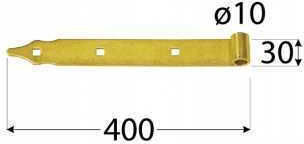 Domax Scharnier 400mm Fi10 Zink Gold Tore Türen