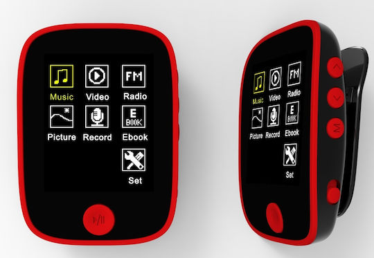 Osio MP3 Плейър (8GB) с TFT Дисплей 1.8" Червен SRM-8080R