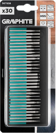Graphite Diamond Milling Cutter Set Mini Grinder 30 Бройки