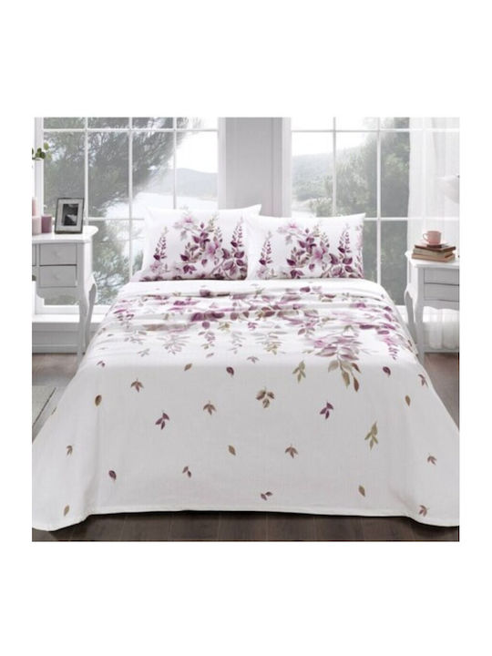 Tac Double Coverlet Set Purple 200x230cm 4 Pieces