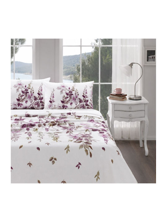 Tac Double Coverlet Set Purple 200x230cm 4 Pieces