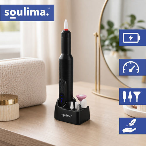 Soulima Freză de unghii cu baterie cu 18000 rotații pe minut