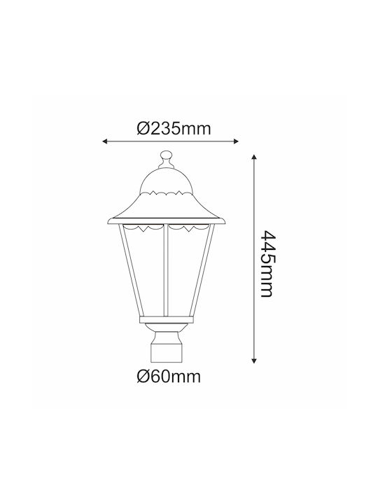 Aca Aca Außenstehlampe Für Außenbereich IP54 Für E27 Schwarz