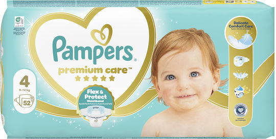 Pampers Πάνες με Αυτοκόλλητο Premium Care No. 4 για 8-14kg 52τμχ