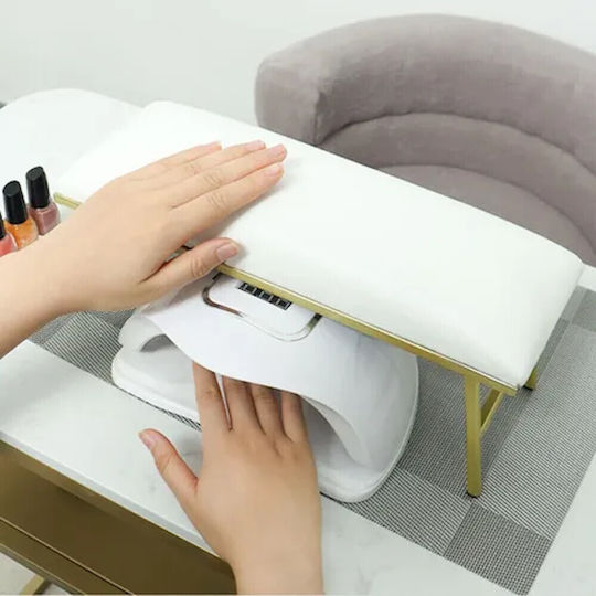 Επαγγελματικό Μαξιλάρι Manicure Μεταλλική Βάση Χρυσό Λευκό
