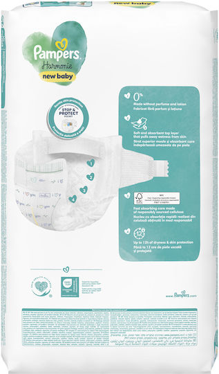 Pampers Πάνες με Αυτοκόλλητο Harmonie No. 1 για 2-5kg 50τμχ