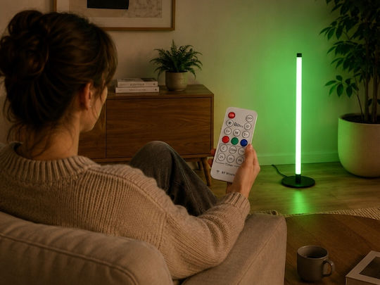 Verk Group LED Φωτιστικό Δαπέδου Υ50xΜ1.5εκ. με RGB Φως Μαύρο