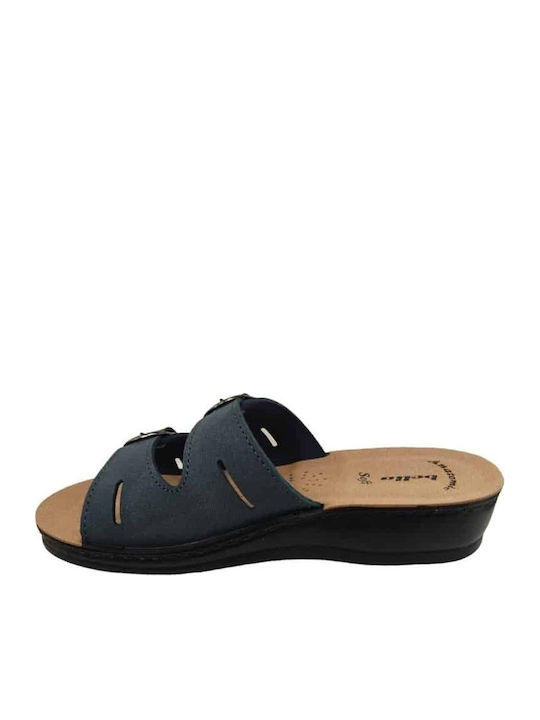 Women's Flat Sandals Anatomic in Blue Color