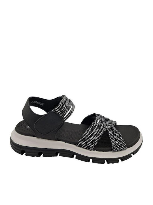 Damen Flache Sandalen Schwarz