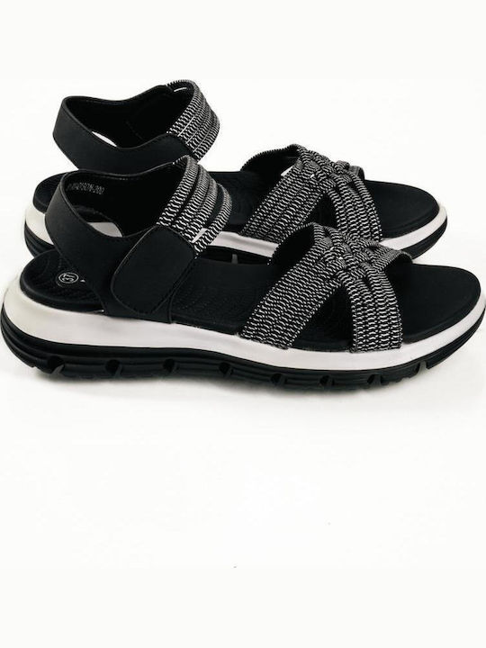 Damen Flache Sandalen Schwarz