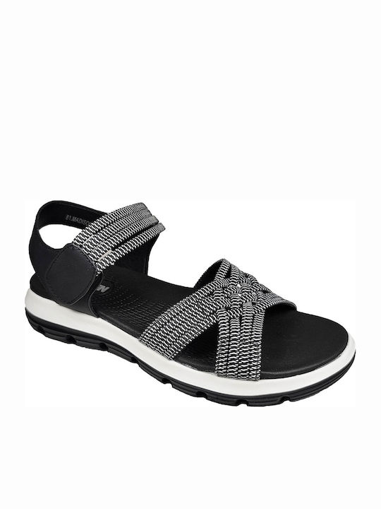 Damen Flache Sandalen Schwarz