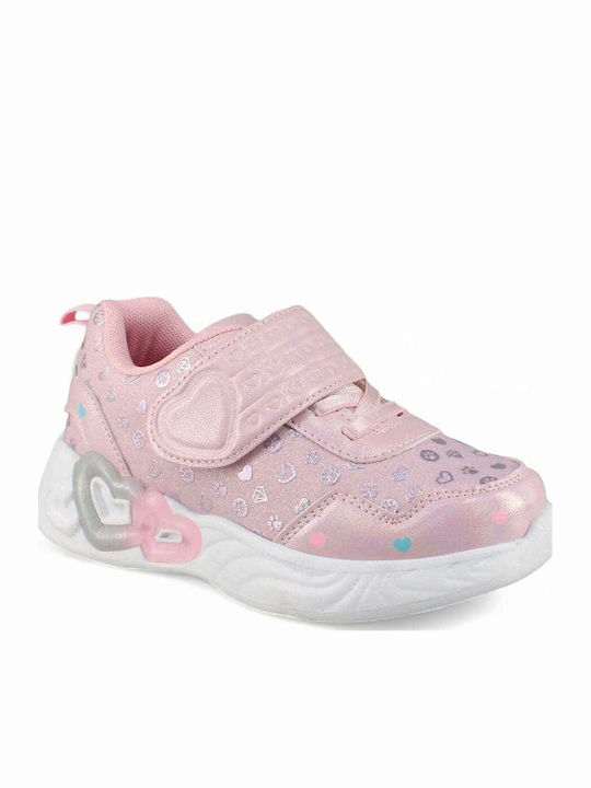 Παιδικά Sneakers Ανατομικά με Φωτάκια Ροζ
