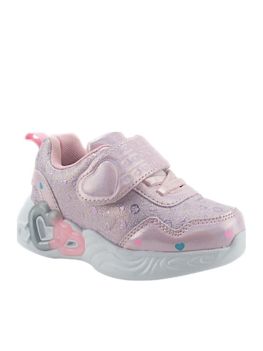 Παιδικά Sneakers Ανατομικά με Φωτάκια Ροζ
