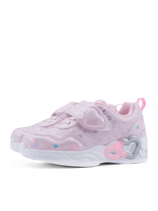 Παιδικά Sneakers Ανατομικά με Φωτάκια Ροζ