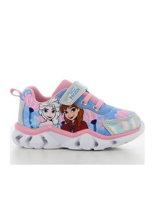 Kids Sneakers with Hoop & Loop Closure and Blue Lights