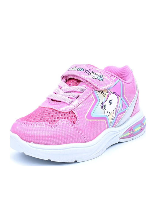 Unicorn Παιδικά Sneakers με Φωτάκια Φούξια