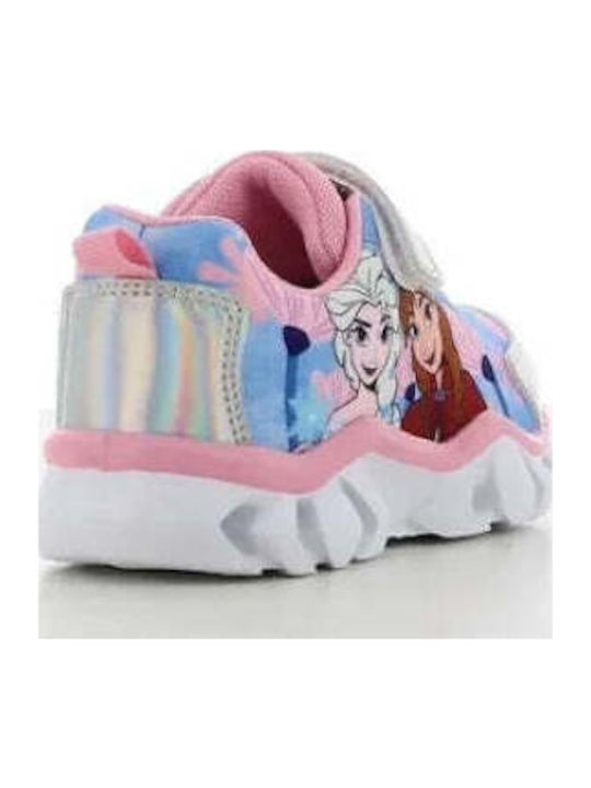Kids Sneakers with Hoop & Loop Closure and Blue Lights