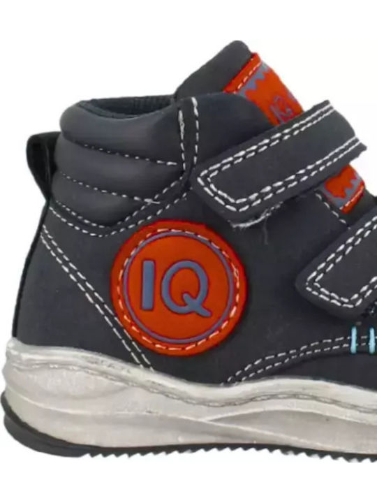 Andy Παιδικά Sneakers High Ανατομικά με Σκρατς Navy Μπλε