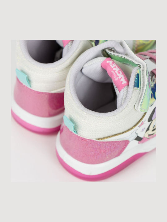 Παιδικά Sneakers High με Φωτάκια Φούξια