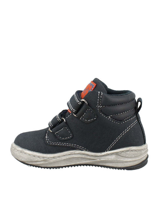 Andy Παιδικά Sneakers High Ανατομικά με Σκρατς Navy Μπλε