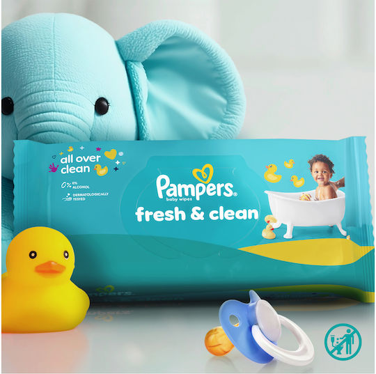 Pampers Fresh Clean Бебешки Кърпички Без Алкохол и Парабени 160 Бр