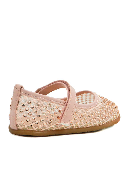 Kids Anatomic Ballerinas With Hoop & Loop Closure Pink