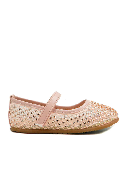Kids Anatomic Ballerinas With Hoop & Loop Closure Pink
