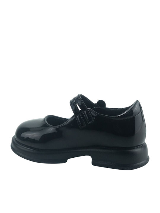Kids Anatomic Ballerinas with Hoop & Loop Closure Black