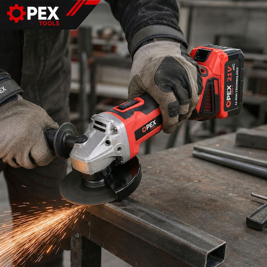 Verk Group Battery Powered Tool Set Angle Grinder & Impact Driver Brushless 21V with 2 Batteries 3Ah and Case