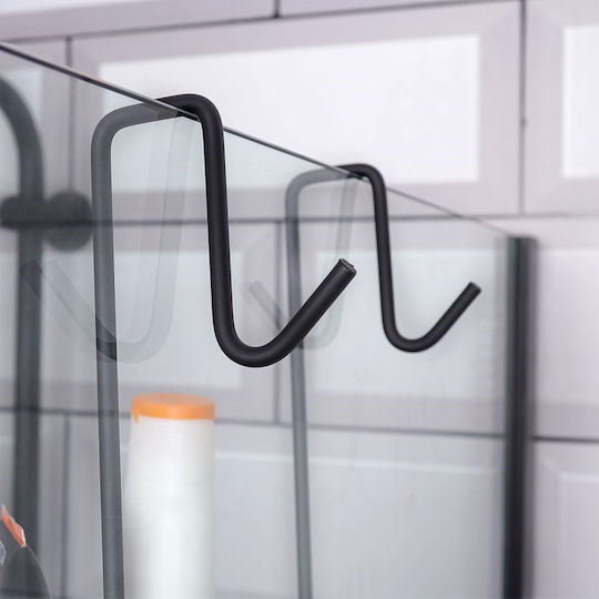 Vilde Wall Mounted Bathroom Shelf Metallic Black