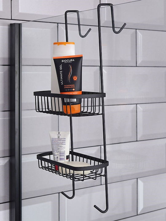 Vilde Wall Mounted Bathroom Shelf Metallic Black