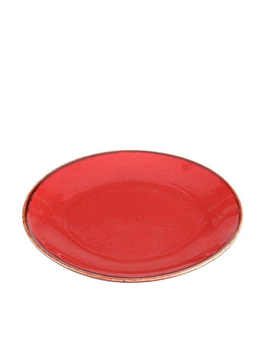 Porland Runde Servierplatte Rot mit einem Durchmesser von 28cm