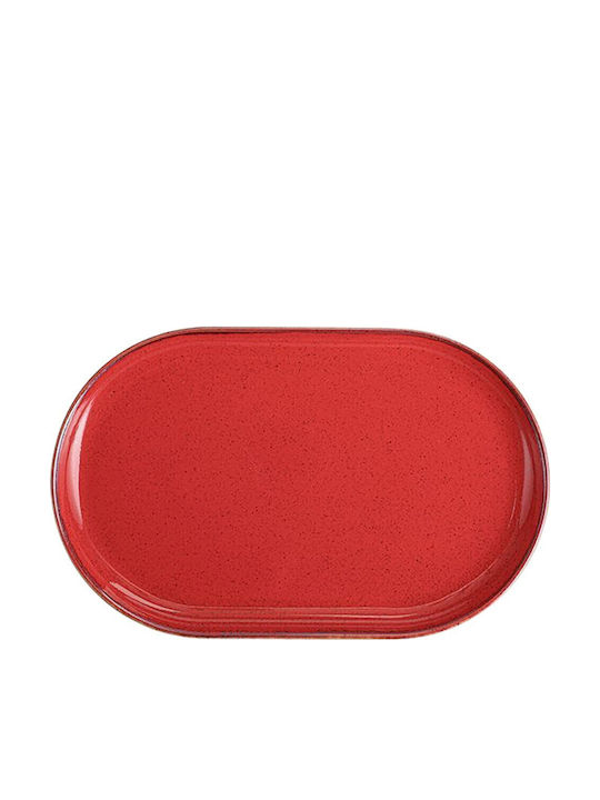 Porland Πιάτο Ρηχό Οβάλ Κόκκινο 32x20cm