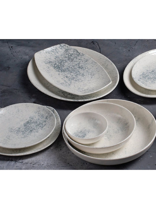 Porland Servierplatte Oval aus Porzellan Grau 19cm