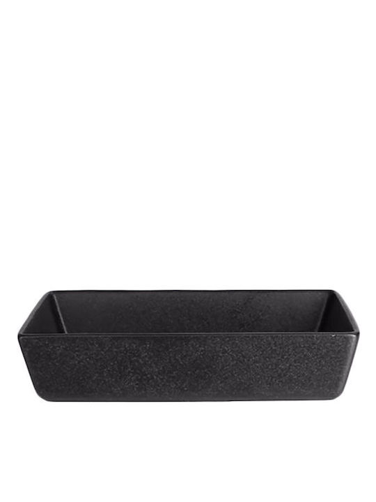 Porland Farfurie Joasă Rectangulară Din Porțelan Neagră 13x8.5cm