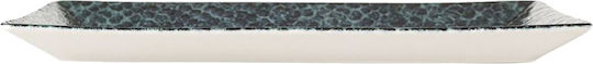 Porland Shallow Rectangular Serving Plate Porcelain Green 13x23cm