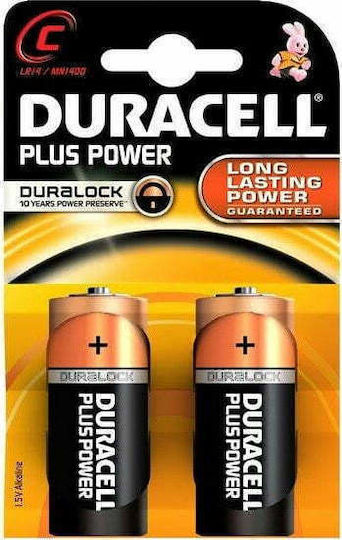 Duracell Μπαταρίες Αλκαλικές Plus C 2τεμ. Duracell
