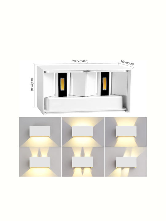 Επιτοίχιο Εξωτερικό Φωτιστικό LED IP65 20W με Θερμό Λευκό Φως