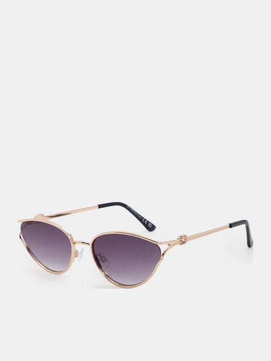 Luigi Woman Sunglasses with Black Metallic Frame and Black Lens