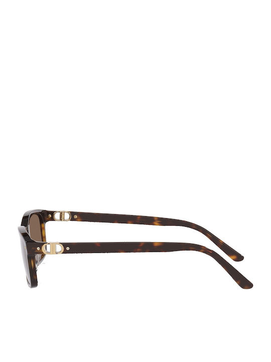 Dior Unisex Sunglasses with Brown Tartaruga Horn-Rimmed Frame and Brown Lens