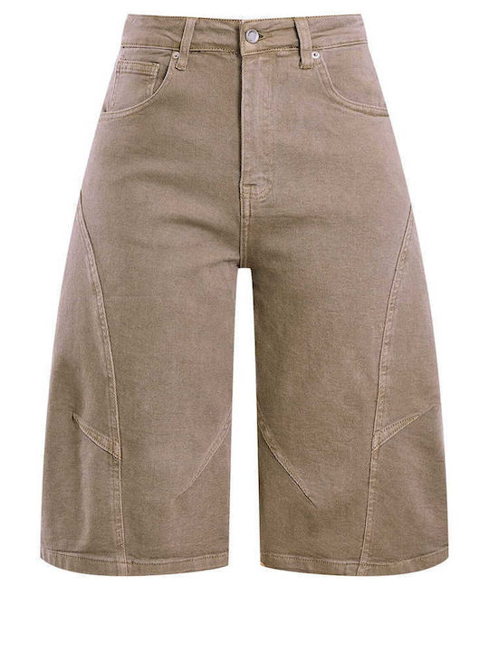 Celestino Jorts Cusături Decorative Loose Fit Maro Deschis