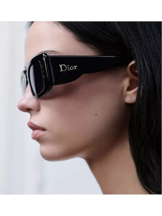 Dior Women's Sunglasses with Black Horn-Rimmed Frame and Black Lens CHARMS S1I 10A0