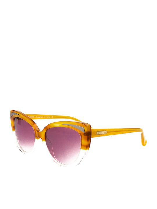 Gianfranco Ferre Women’s Sunglasses With Transparent Horn-Rimmed Frame And Transparent Lens 8053269166642